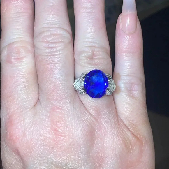 5 CARAT AAA BLUE SAPPHIRE
IN 925 SILVER AUSTRALIAN CRYSTAL DRIPPING SETTING 8 - Picture 13 of 15